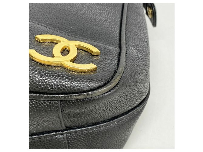 Chanel Triple Coco Shopper aus Kaviarleder Schwarz - Ansicht 6