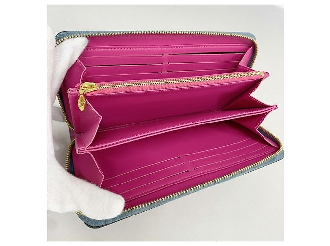 Cartera Zippy Louis Vuitton Vernis Rosa Azul - vista 3