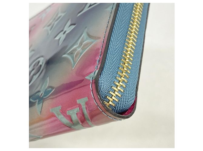 Cartera Zippy Louis Vuitton Vernis Rosa Azul - vista 6