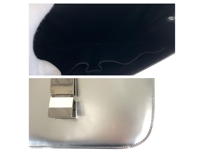 Céline Borsa a tracolla Celine Classic Box Medium in pelle argento - vista 6