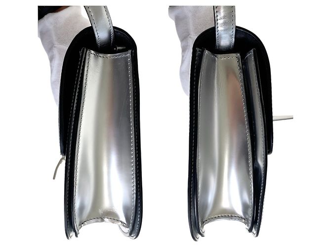Céline Borsa a tracolla Celine Classic Box Medium in pelle argento - vista 8