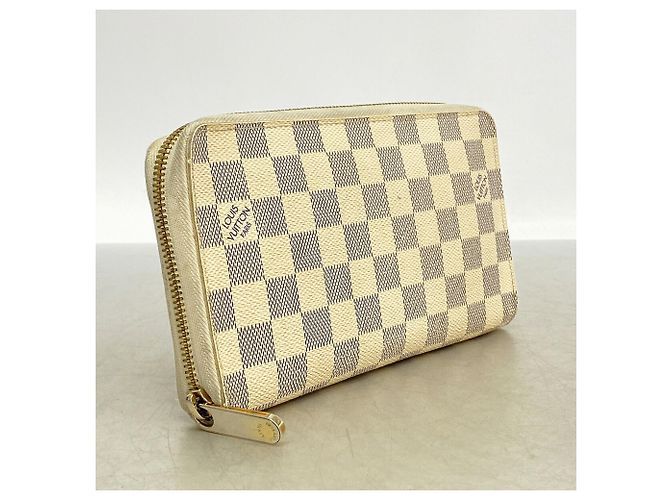 Cartera Larga Louis Vuitton Damier Azur Zippy Organizer Blanco - vista 2