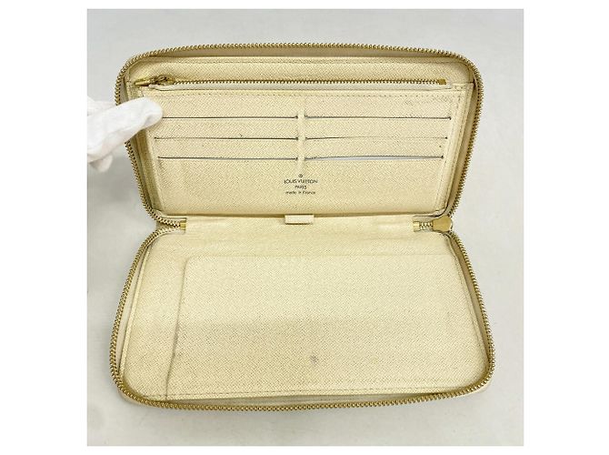 Cartera Larga Louis Vuitton Damier Azur Zippy Organizer Blanco - vista 3
