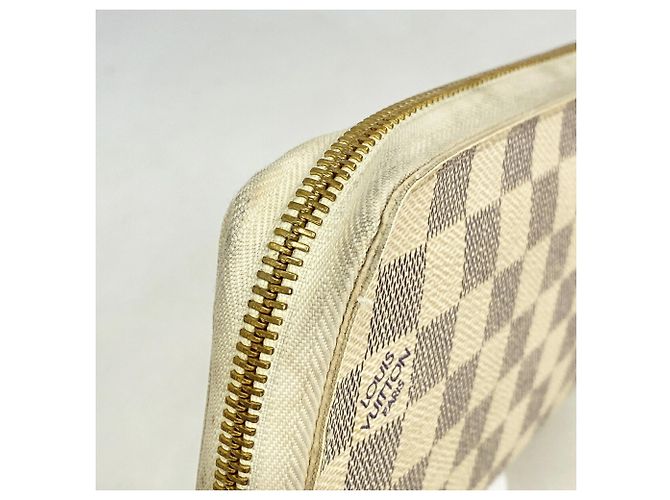 Cartera Larga Louis Vuitton Damier Azur Zippy Organizer Blanco - vista 7