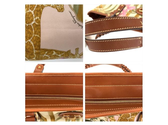 Borsa Tote Salvatore Ferragamo con Stampa Leopardata Marrone Multicolore - vista 5