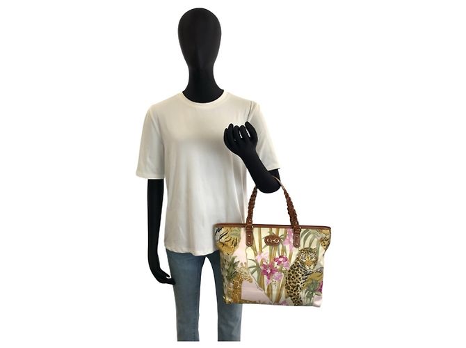 Borsa Tote Salvatore Ferragamo con Stampa Leopardata Marrone Multicolore - vista 6