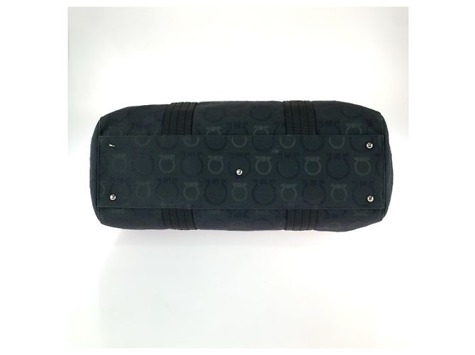 Borsa Tote Salvatore Ferragamo in tela e pelle nera Nero - vista 10