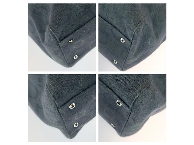 Borsa Tote Salvatore Ferragamo in tela e pelle nera Nero - vista 3