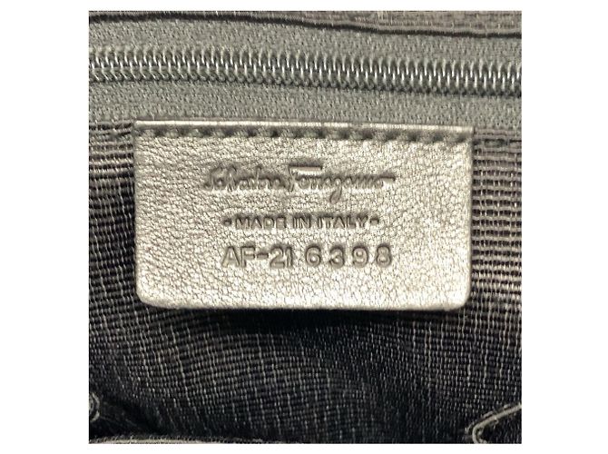 Borsa Tote Salvatore Ferragamo in tela e pelle nera Nero - vista 4