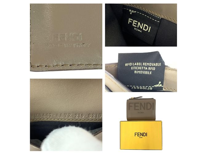 Fendi Roma Beige Leather Bi-Fold Wallet - view 5