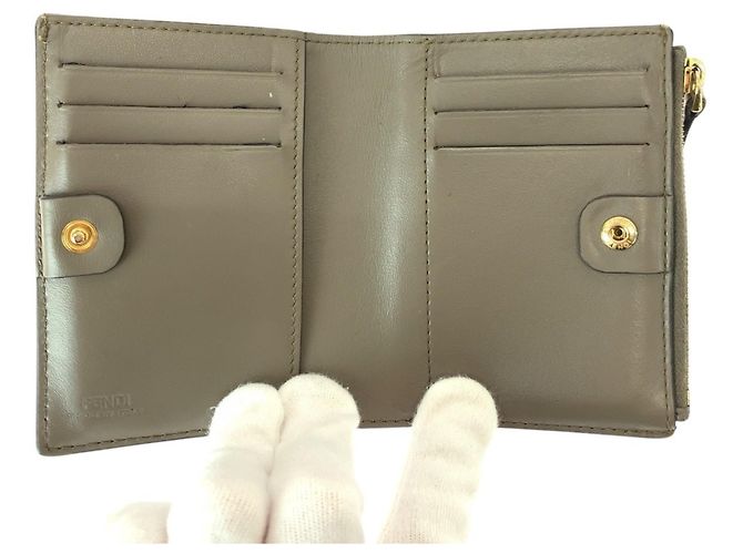 Fendi Roma Beige Leather Bi-Fold Wallet - view 6