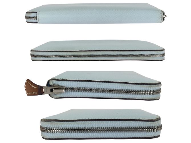 Hermès Portafoglio lungo Hermes Azap in seta Celeste Blu chiaro - vista 10