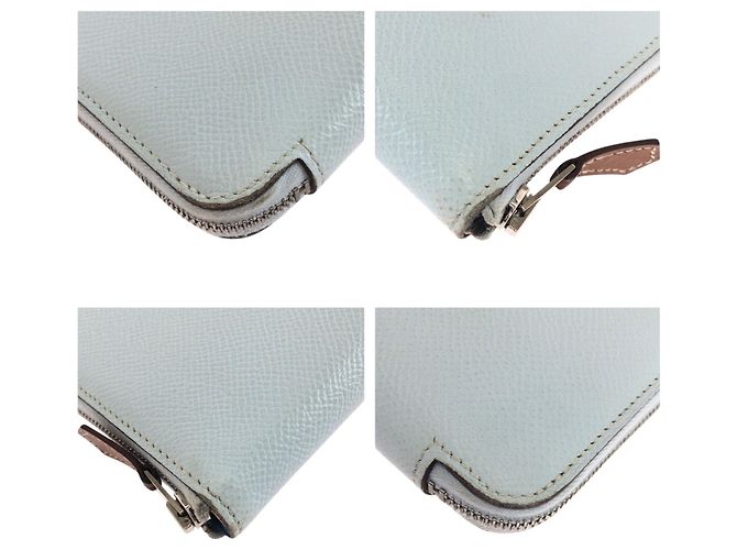 Hermès Portafoglio lungo Hermes Azap in seta Celeste Blu chiaro - vista 3