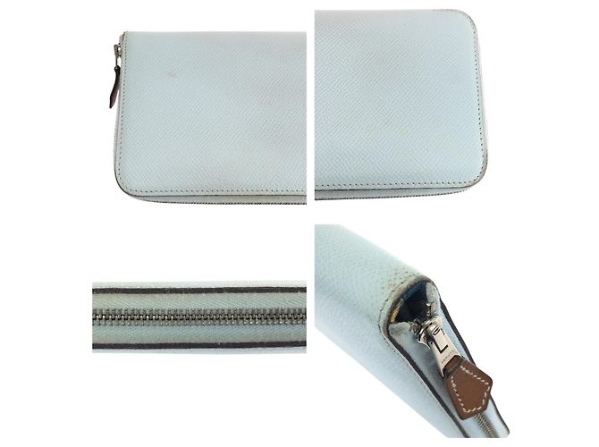 Hermès Portafoglio lungo Hermes Azap in seta Celeste Blu chiaro - vista 6