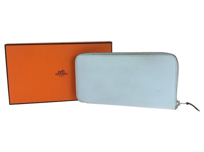 Hermès Portafoglio lungo Hermes Azap in seta Celeste Blu chiaro - vista 9