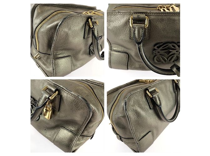 Borsa LOEWE Anagram Amazona 28 Argento D'oro - vista 5