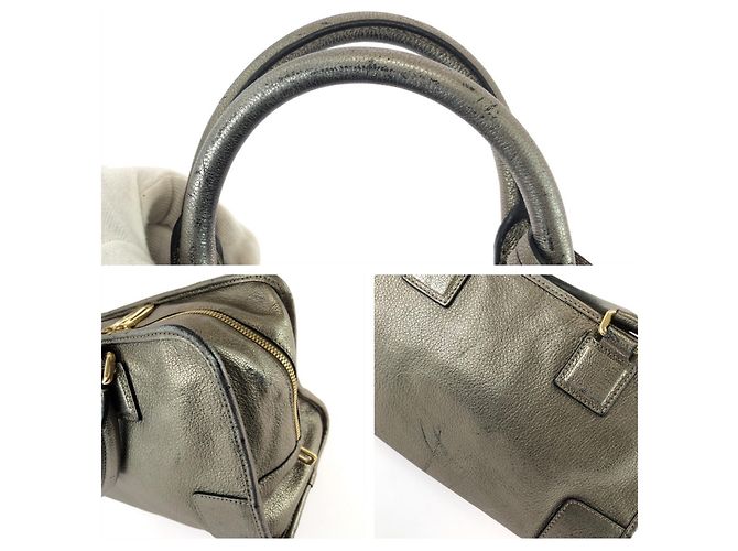 Borsa LOEWE Anagram Amazona 28 Argento D'oro - vista 6
