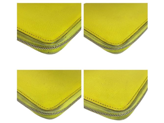 Azap Hermès Cartera larga Hermes de piel Epsom Amarillo - vista 4
