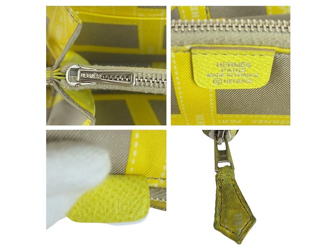 Azap Hermès Cartera larga Hermes de piel Epsom Amarillo - vista 6