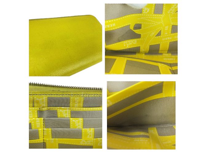 Azap Hermès Cartera larga Hermes de piel Epsom Amarillo - vista 7