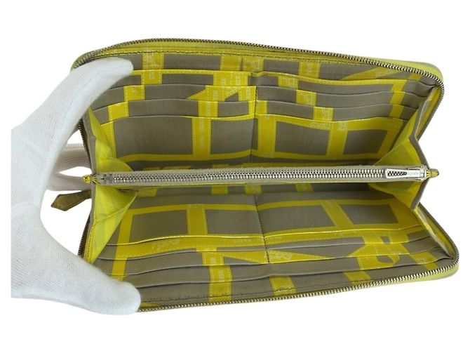 Azap Hermès Cartera larga Hermes de piel Epsom Amarillo - vista 8