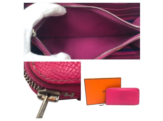 Hermès Cartera larga HERMES Azap en Pink Rose Tyrien Rosa - vista 8