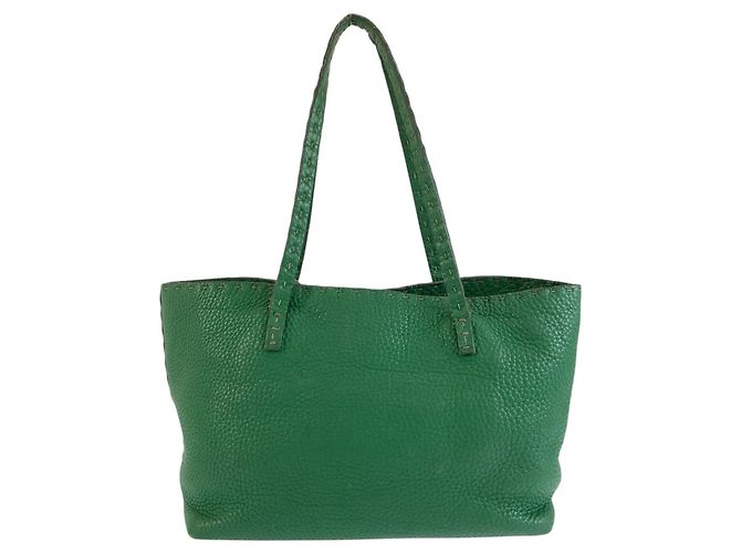 Fendi Selleria Shopper aus grünem Leder - Ansicht 2