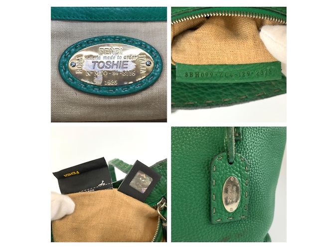 Fendi Selleria Shopper aus grünem Leder - Ansicht 3