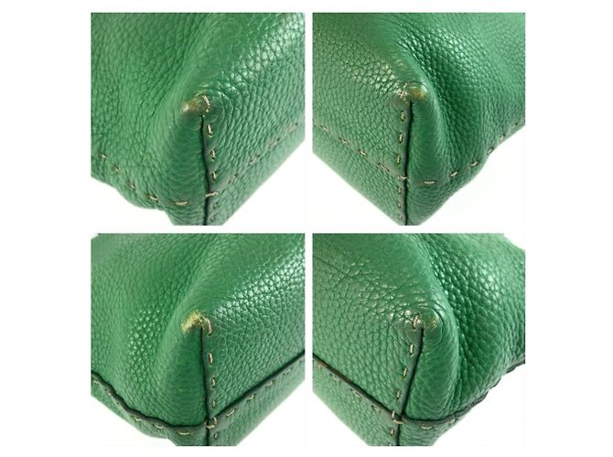 Fendi Selleria Shopper aus grünem Leder - Ansicht 4