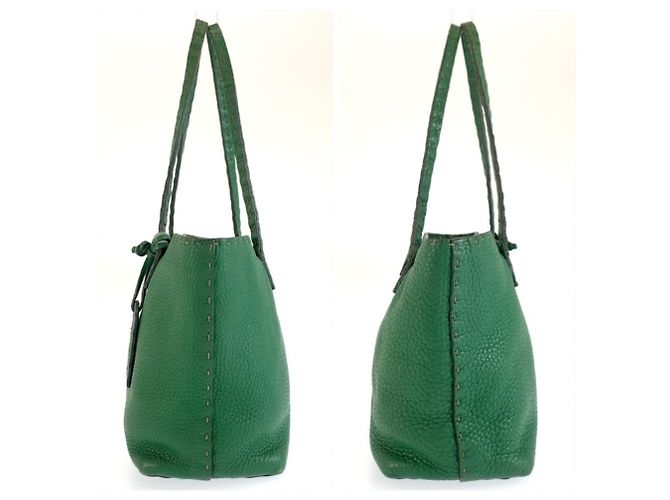 Fendi Selleria Shopper aus grünem Leder - Ansicht 7
