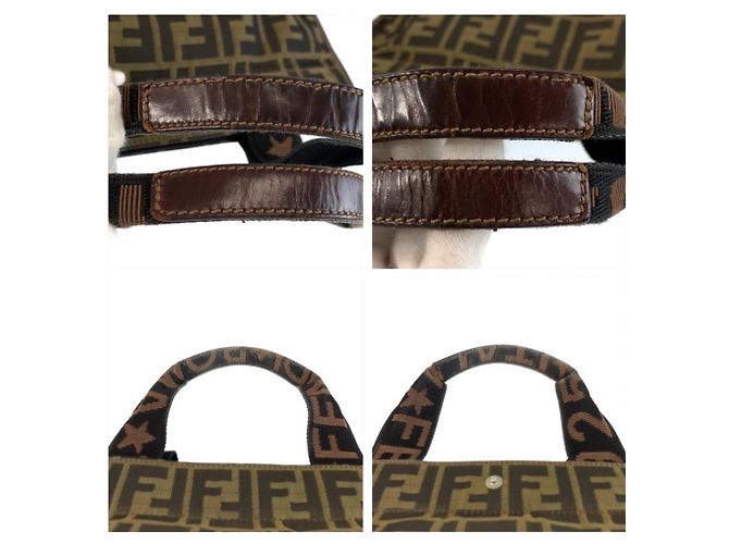 Fendi Zucca Shopper aus braunem Canvas und Leder - Ansicht 6