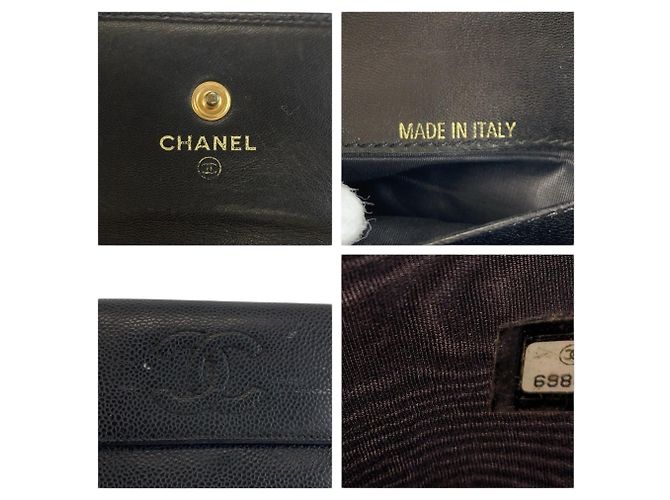 Chanel Coco Mark Black Leather Folding Wallet - view 6