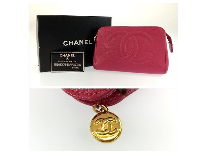 Necessaire in pelle rosa Chanel Coco Mark - vista 3