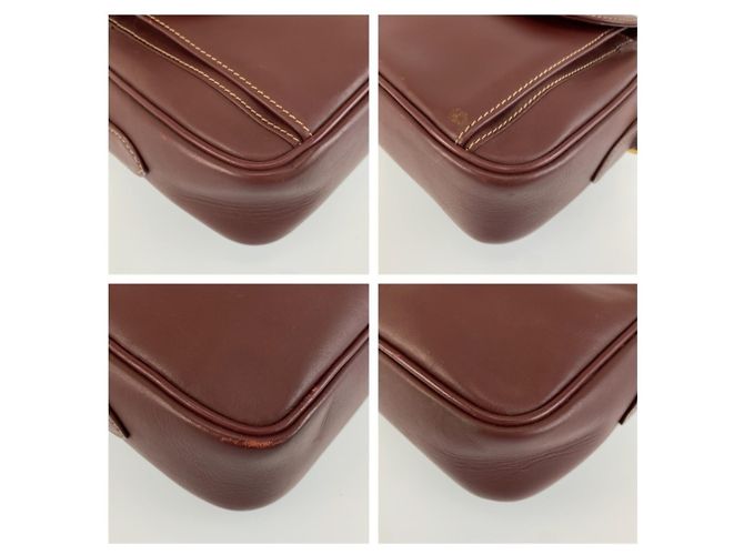 Borsa a tracolla Cartier Must Line in pelle rosso vino Bordò - vista 4