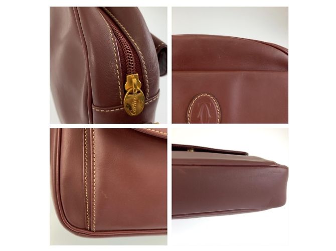 Borsa a tracolla Cartier Must Line in pelle rosso vino Bordò - vista 6