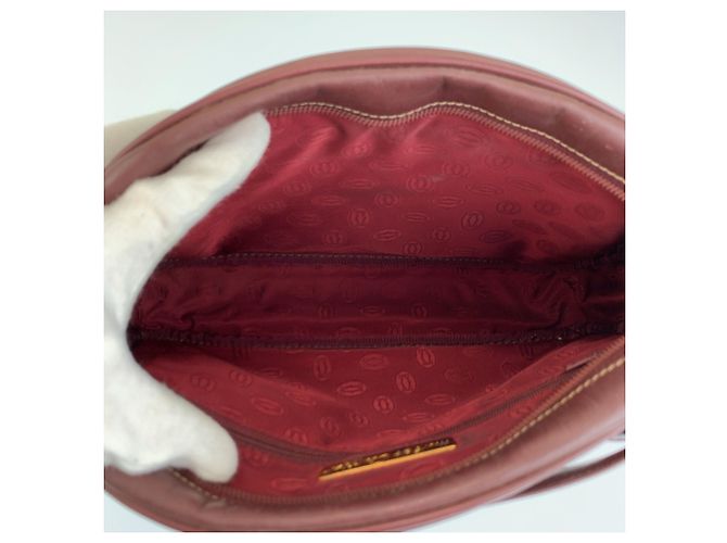 Borsa a tracolla Cartier Must Line in pelle rosso vino Bordò - vista 9