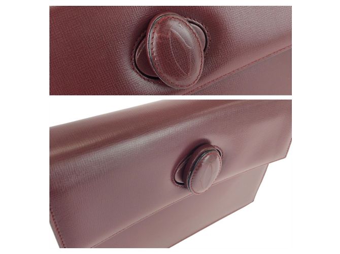 Borsa a Pochette Cartier Vintage Must Line Bordò - vista 5