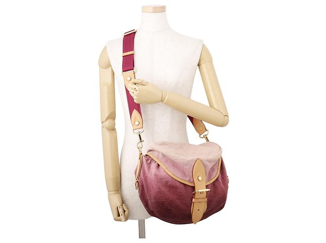Borsa a tracolla Louis Vuitton Monogram Denim Sunshine NM Rosso - vista 4