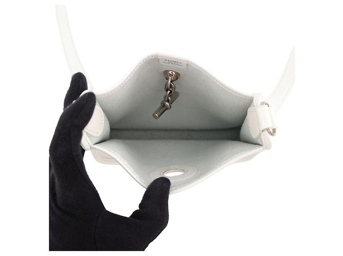 Hermès Borsa a tracolla Hermes Vespa TPM Bianco - vista 5