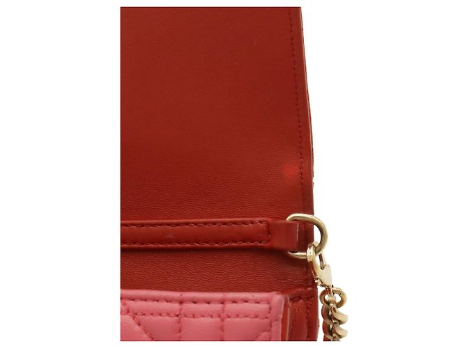 Borsa a spalla Pochette Cannage Christian Dior Rosa Rosso - vista 10