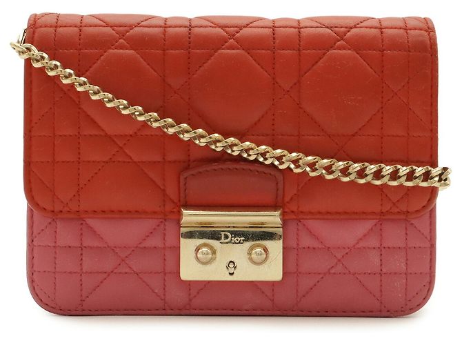 Borsa a spalla Pochette Cannage Christian Dior Rosa Rosso - vista 2