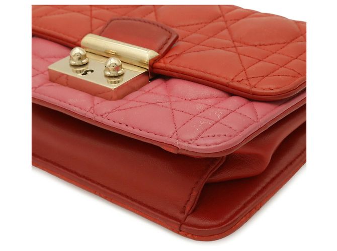 Borsa a spalla Pochette Cannage Christian Dior Rosa Rosso - vista 4
