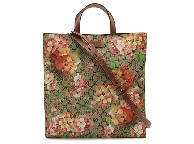 Borsa Tote GUCCI GG Blooms Supreme Flower Rosa Multicolore Beige - vista 2