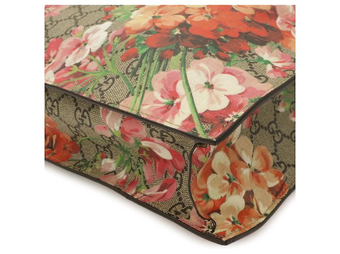 Borsa Tote GUCCI GG Blooms Supreme Flower Rosa Multicolore Beige - vista 4
