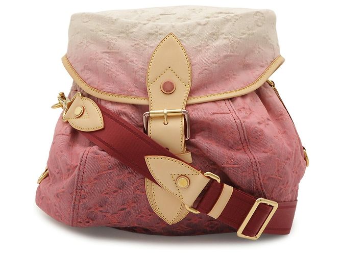 Borsa a tracolla Louis Vuitton Monogram Denim Sunshine Nero Rosa - vista 2