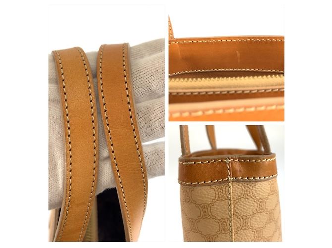 Céline Celine Vintage Macadam Beige Brown Tote Bag Braun - Ansicht 5