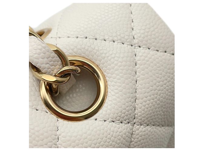 Borsa a tracolla Chanel Matelassé con catena bianca Bianco - vista 13