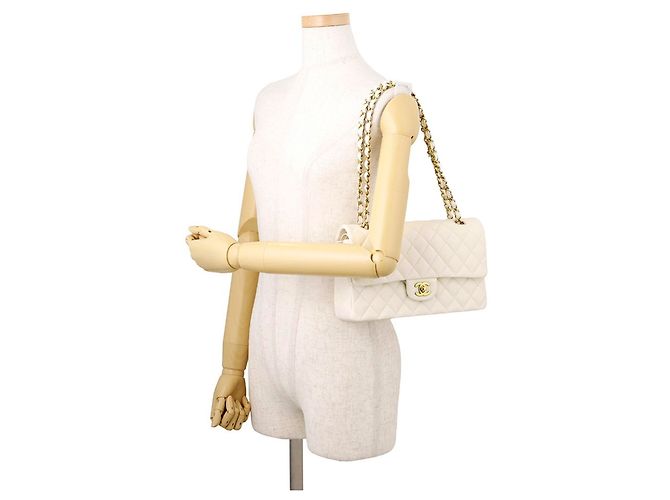 Borsa a tracolla Chanel Matelassé con catena bianca Bianco - vista 4