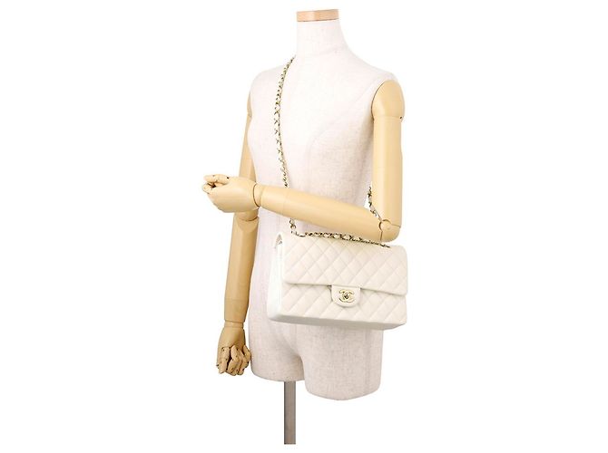 Borsa a tracolla Chanel Matelassé con catena bianca Bianco - vista 5