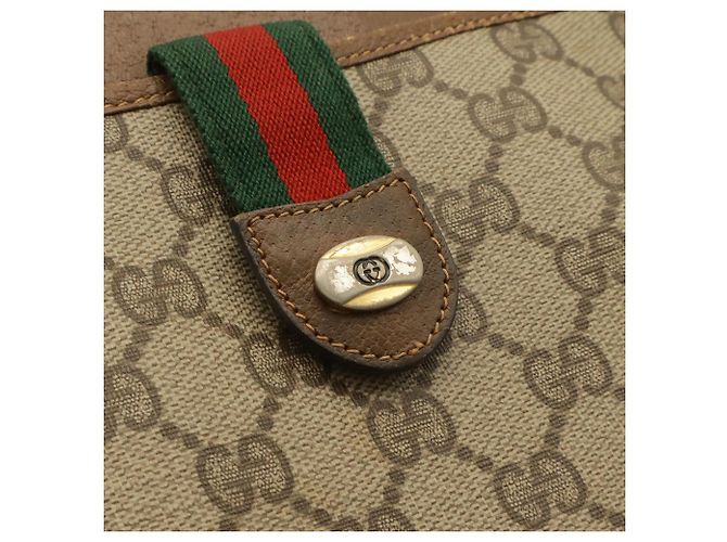 Borsa a tracolla Gucci Old GG Plus Sherry Line Marrone Beige - vista 7
